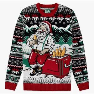 The Ugly Sweater Co. Tacky Christmas Santa With Beer And L Cooler Sz Medium New